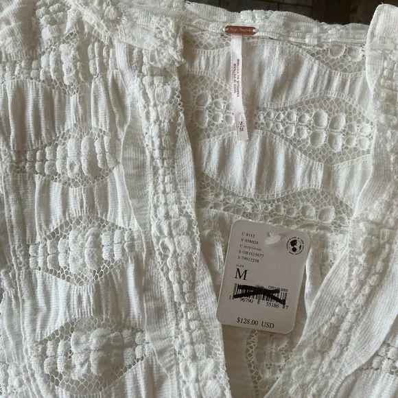 Free People Cream Lace Candy Shop Peasant Tunic - Picture 2 of 4